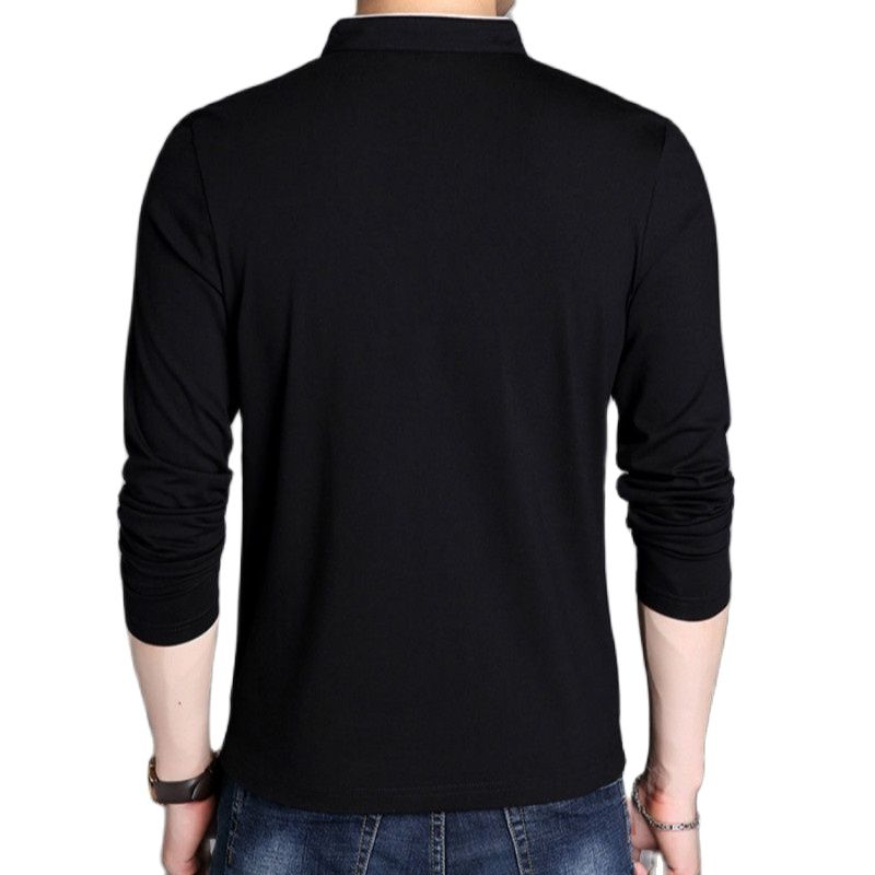 Men Long Sleeve T Shirts Half Stand Collar Pullovers Casual Tops Tide Slim Thin