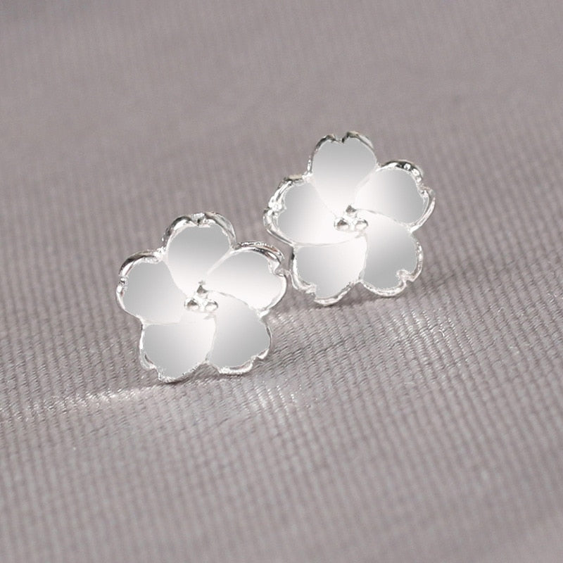 Silver Needles Lovely Mini Stud Earrings Women Cute Heart Star Moon