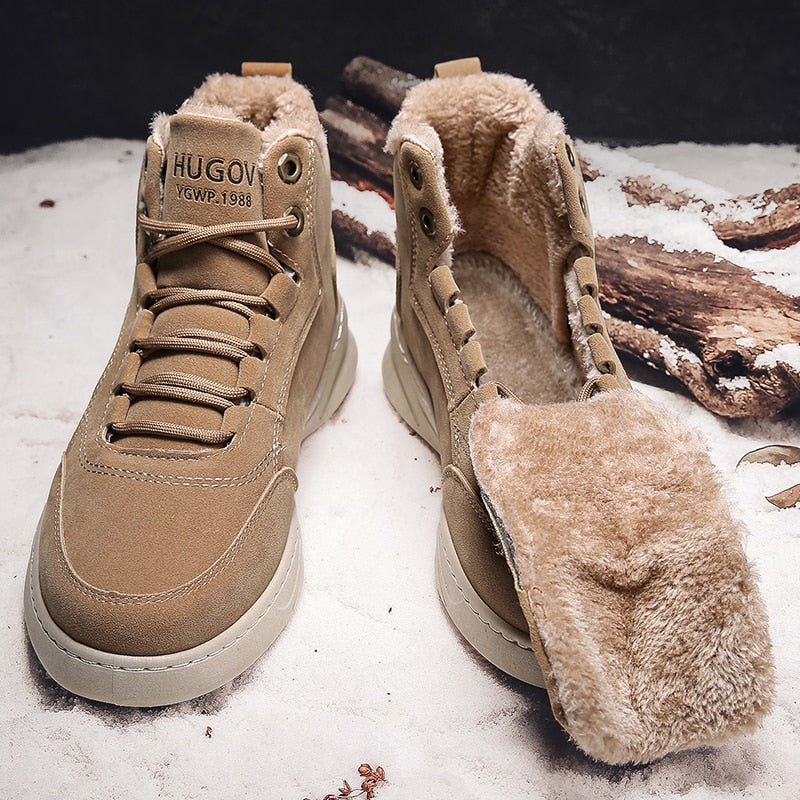 Warm Winter Men Boots With Fur Sneakers Fashion Snow Boots Shoes