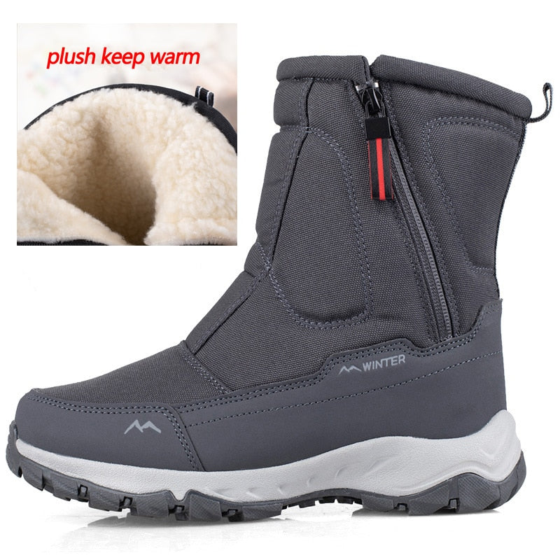 Men Boots Winter Shoes Warm Snow Boots Mid-calf Warm Shoes Boots