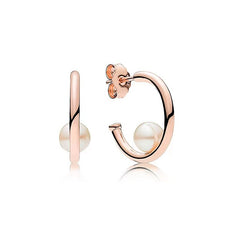 Sterling Silver Rose Gold Color pan Earrings