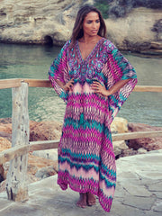 Boho Quick-drying Long Kaftan Bikini Cover-ups Retro