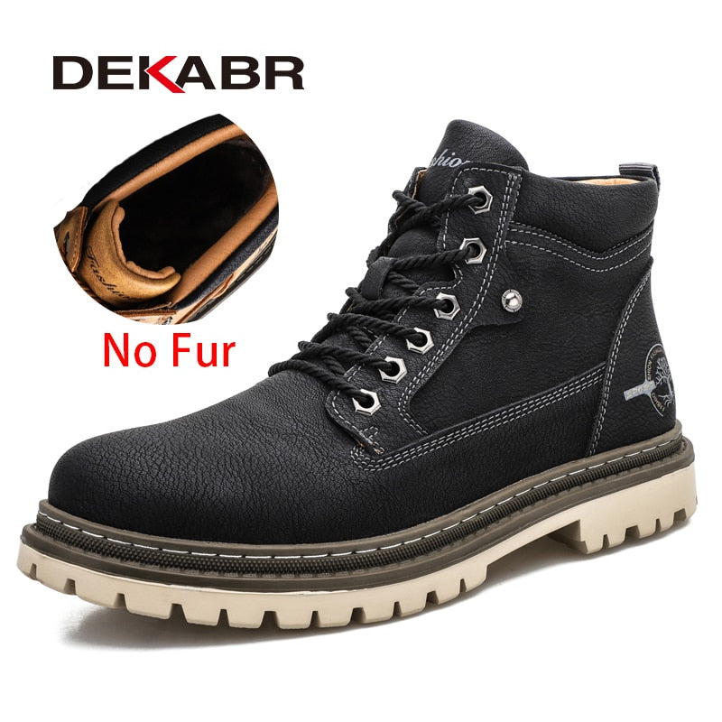 Shoes Men Warm Fur Boots Wear-Resistan Leisure Comfort Boots