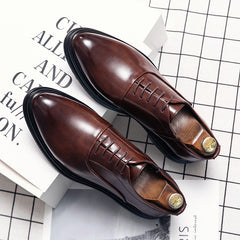 Business Formal Shoes Men Low-top Shoes Color Pointed Shoes