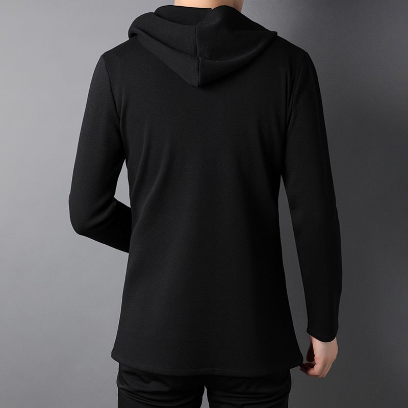 Stand Collar Zipper Jackets Men Hooded Coats