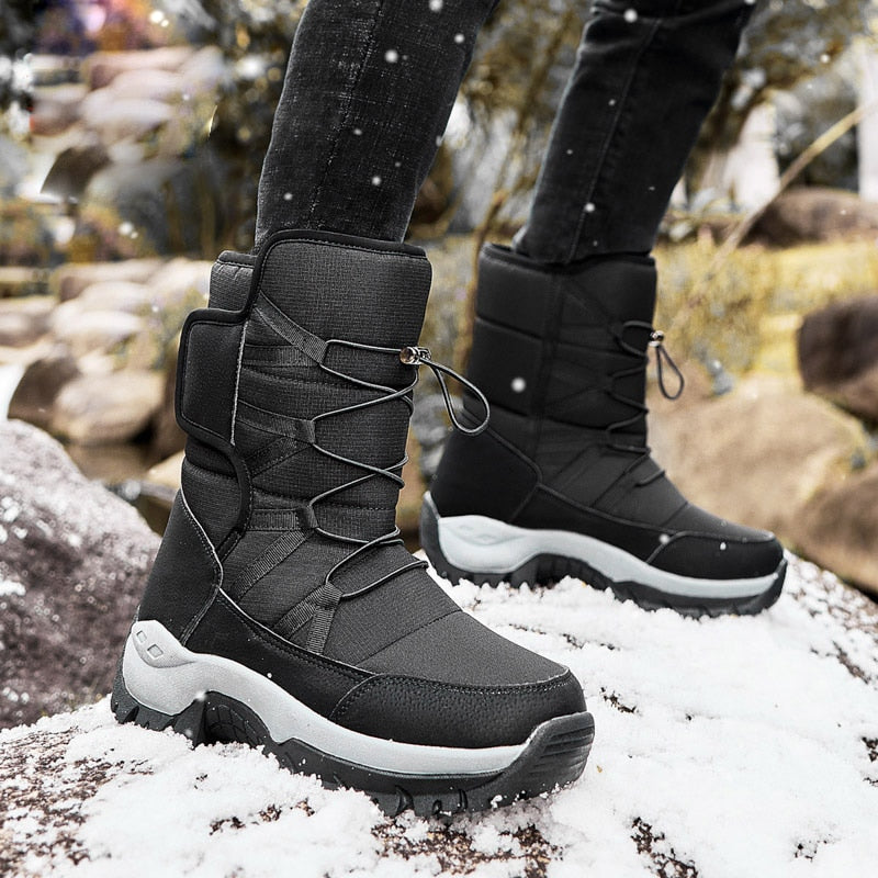 Snow Boots Warm Push Mid-Calf Boots Waterproof Non-slip Winter Boots