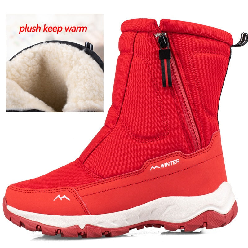 Men Boots Winter Shoes Warm Snow Boots Mid-calf Warm Shoes Boots