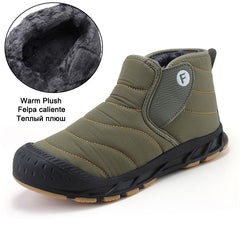 Winter Men Snow Boots Warm Fur Ankle Boots Long Outdoor Waterproof Shoes