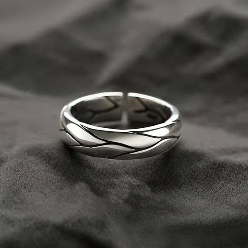 Fashion Silver Color Minimalist Irregular Twined Finger Rings