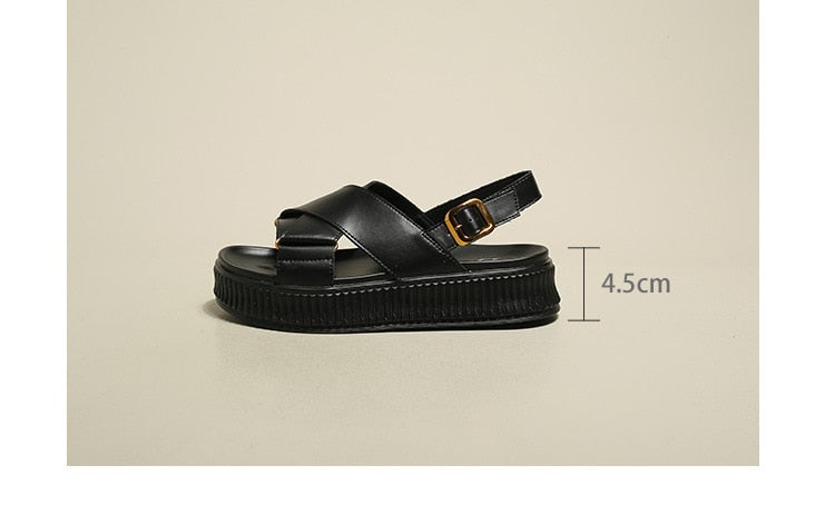 Summer Women Platform Sandals Soft Sole Cross Strap