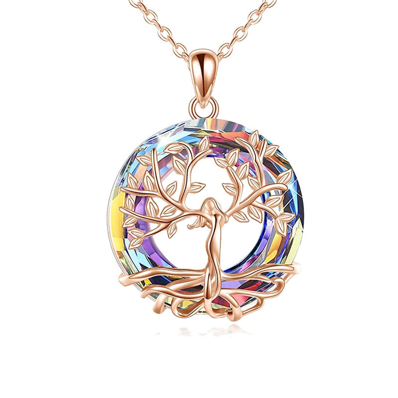 Tree of Life Round Necklace Wedding Aesthetic Jewelry