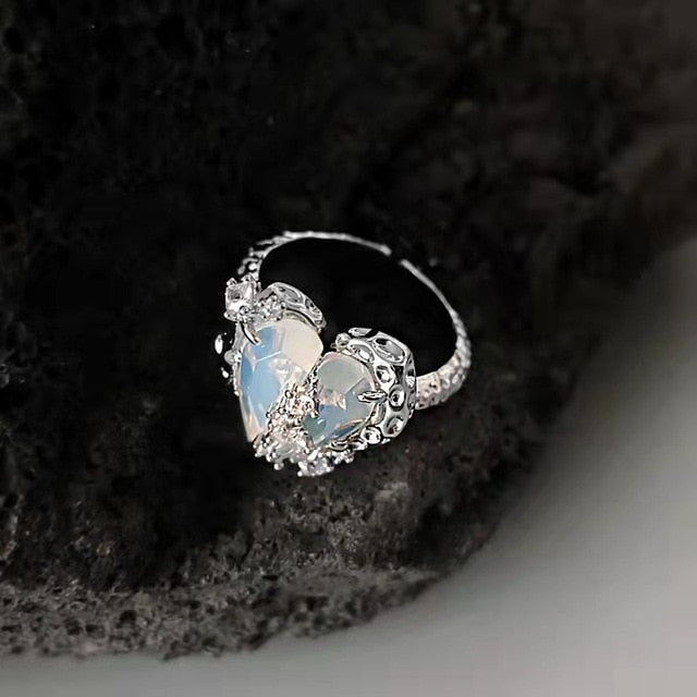 Fashion Silver Color Minimalist Irregular Twined Finger Rings