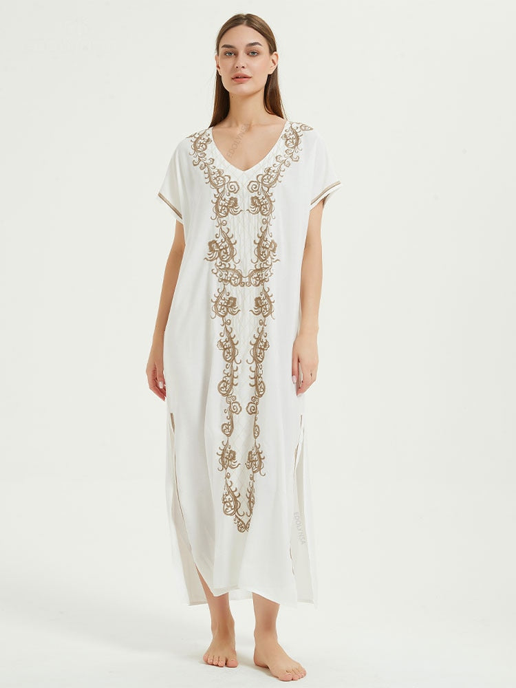 Embroidery Beach Cover up Saida de Praia Swimsuit