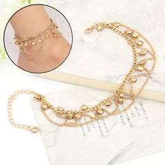 Tassel Bell Anklet Bracelets Gold Foot Chain Charm Beach Anklets