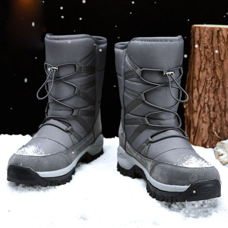 Snow Boots Warm Push Mid-Calf Boots Waterproof Non-slip Winter Boots