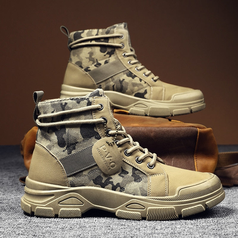 Winter Shoes Men Boots High top Shoes Camouflage Shoes Ankle Boots