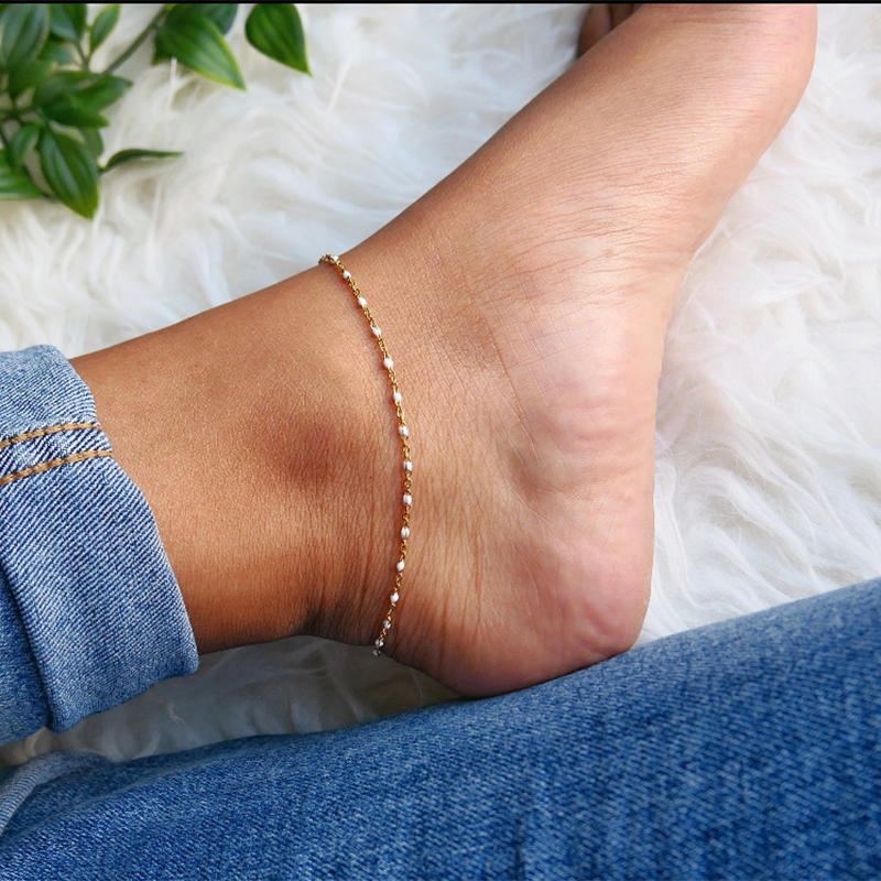 Classic Fashion Colorful Women Anklet Simple Stainless Steel