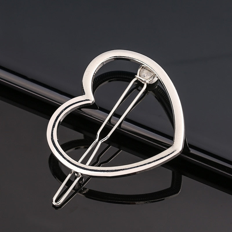 Fashion Woman Bow Hair Clip Metal Geometric Mini Hairpins