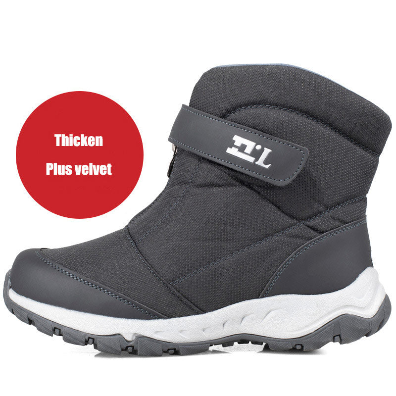 Winter Boots Men High-top Water-resistant Shoes Warm Snow Boots