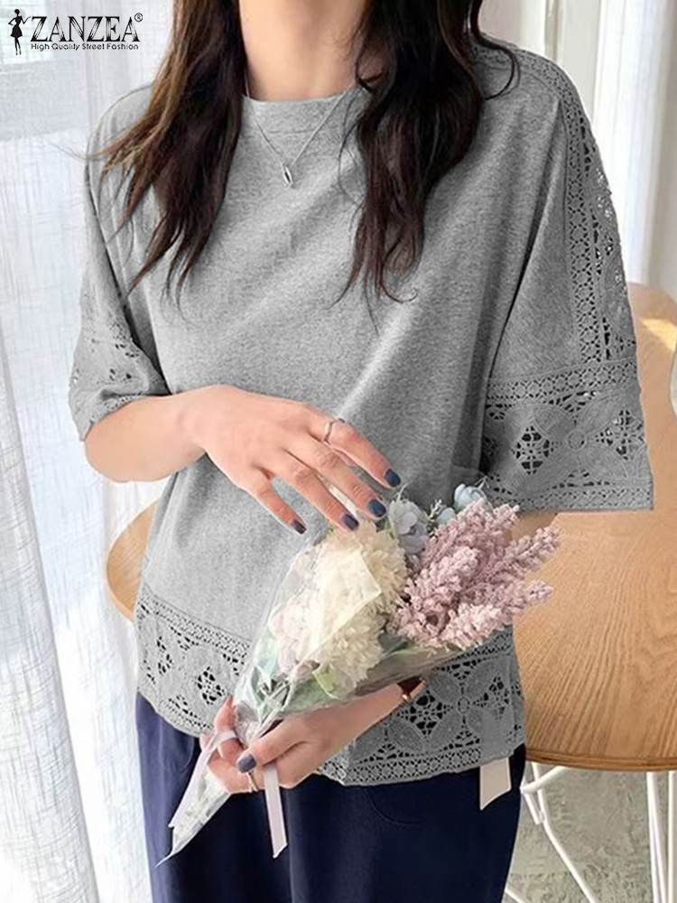 Bohemian Lace Tops Women Summer Blouses