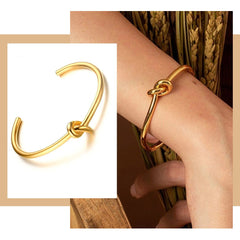 Trendy Round Circular Open Knot Cuff Bangle Bracelets