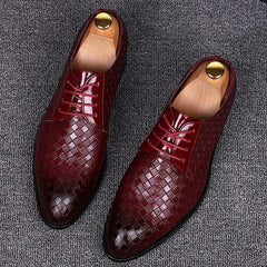 Formal Shoes Men Dress Business Shoes Geometric Oxfords Flats