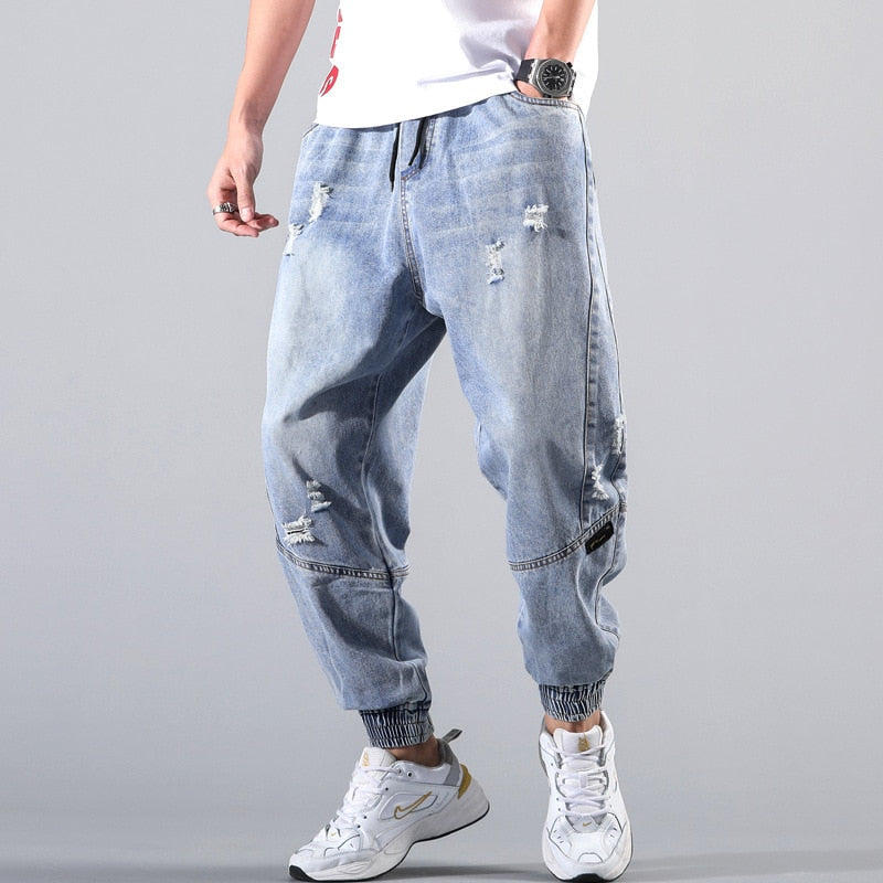 Hip Hop Pants Men's jeans Cargo Pants Elastic Harun pants Joggers Pants