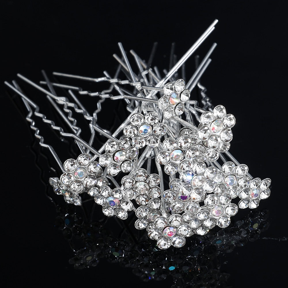 Silver Color Pearl Rhinestone Wedding Hair Combs Bridal Jewelry