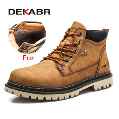 Shoes Men Warm Fur Boots Wear-Resistan Leisure Comfort Boots