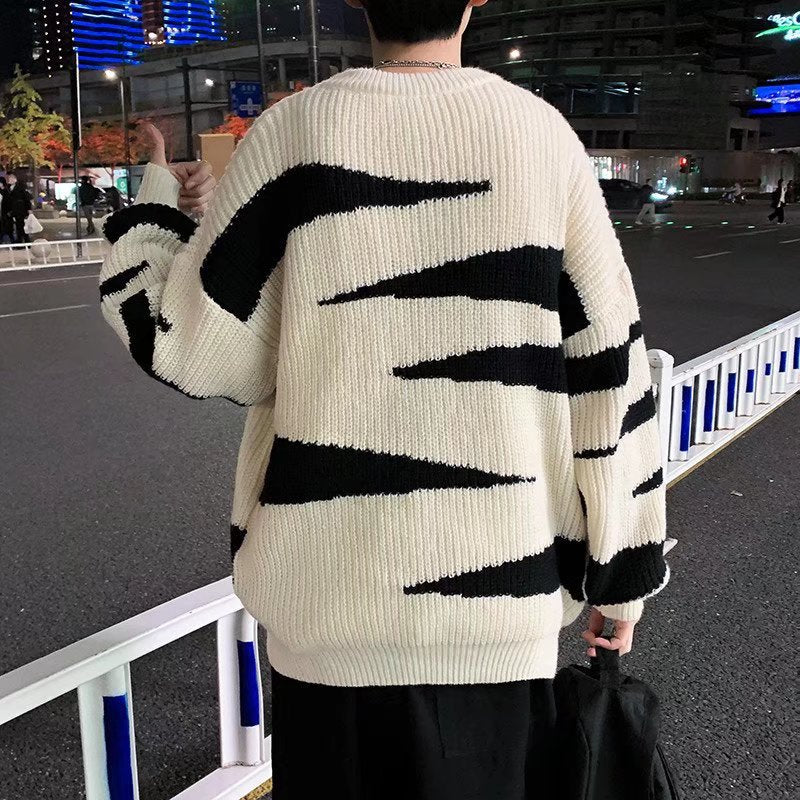 Sweater Pullovers Men College Design Fashion Casual Soft Loose