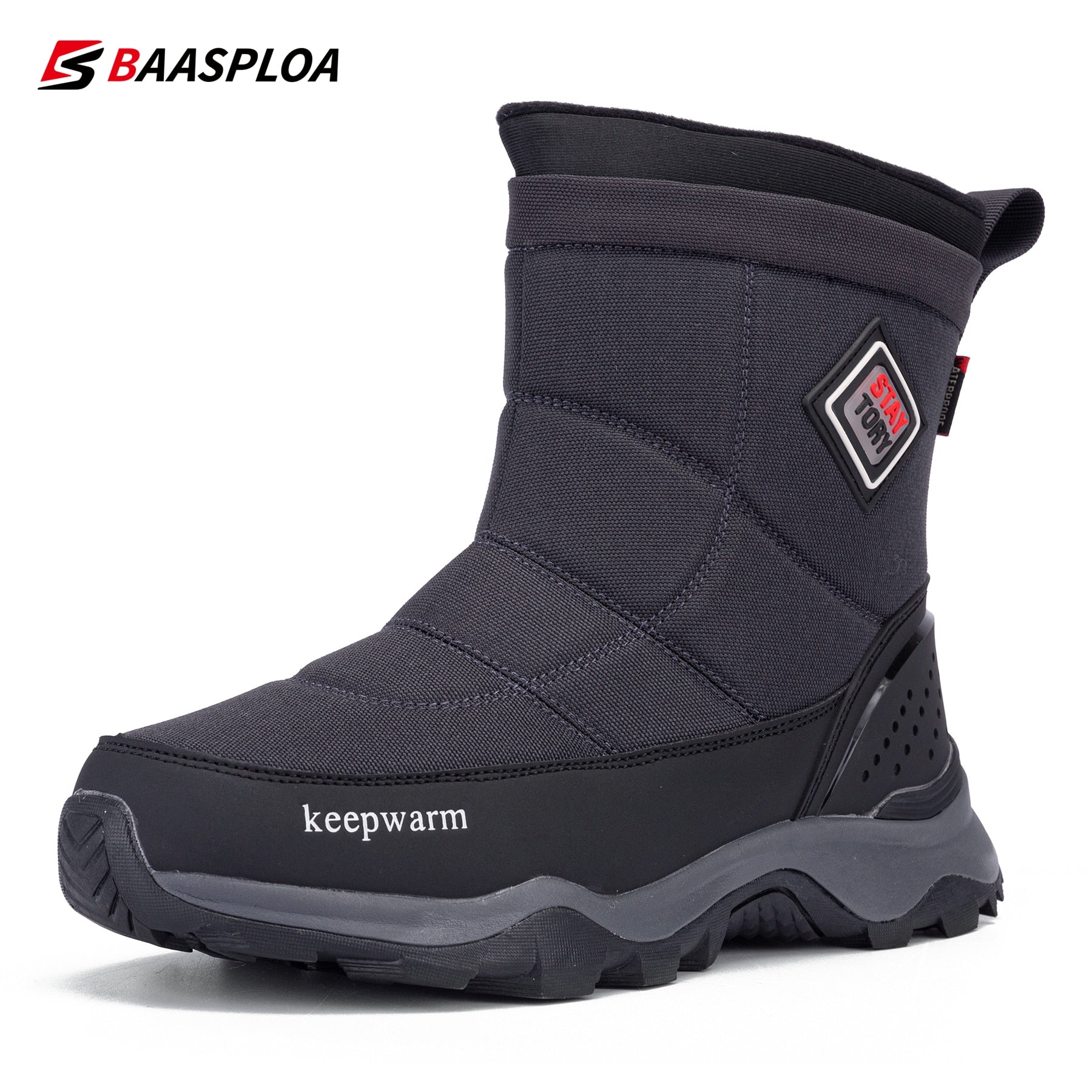 Winter Shoes Plush Boots Platform Waterproof Men Warm Snow Boots Non-Slip