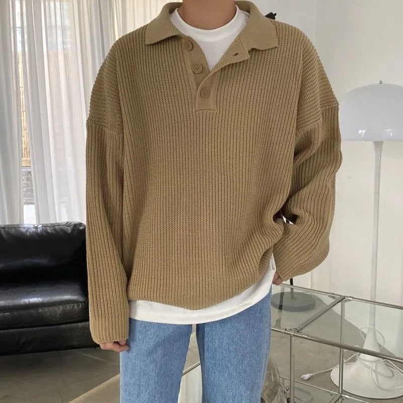 Pullover Men Loose Slim Knitted Warm Sweater Cool Boys