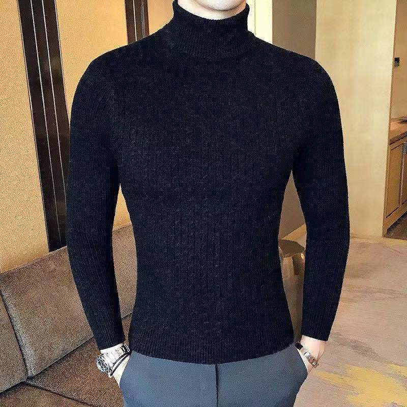 Men Sweater Wool Turtleneck Winter Warm Cotton Pullovers Sweaters