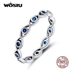 Silver Rings Zircon Simple Lucky Eye Finger Ring