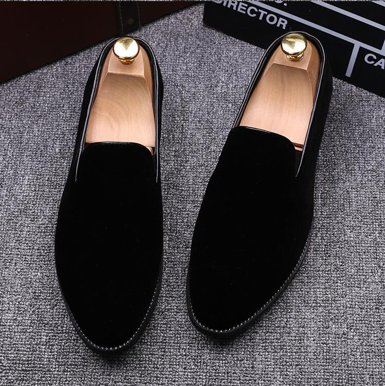 Men Loafers Luxury Brand Shoes Slip on Pointed Toe Fashion