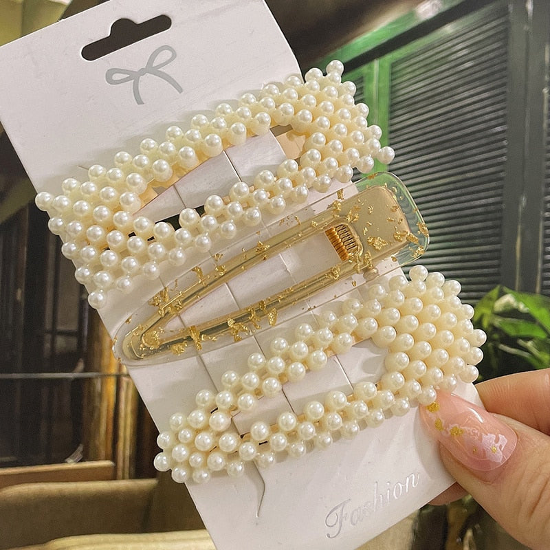 Simulated Pearl Hair Clips For Women