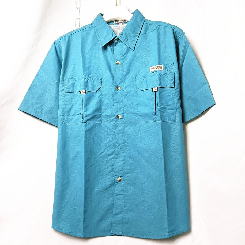 Striped Fishing Shirt Casual Shirt short Sleeve Shirts Men Loose