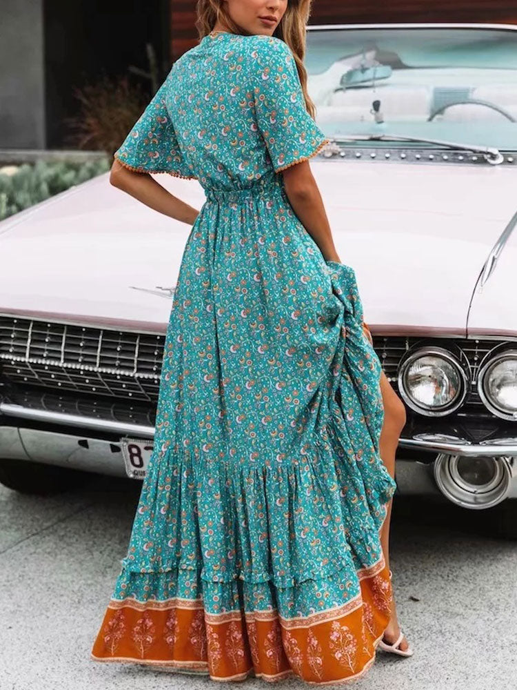 Maxi Boho Dress Women Tassel Bohemian Long Party Dress