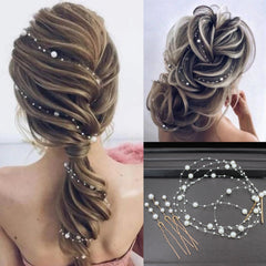 Elegant Bridal Hair Vine Beads Handmade