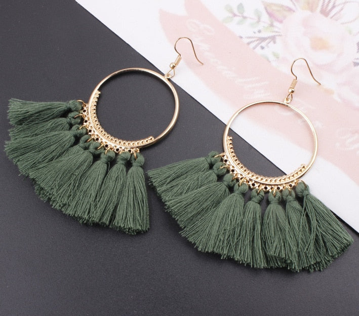 Fashion Tassel Earrings Creative Jewelry Large Hoop Earrings