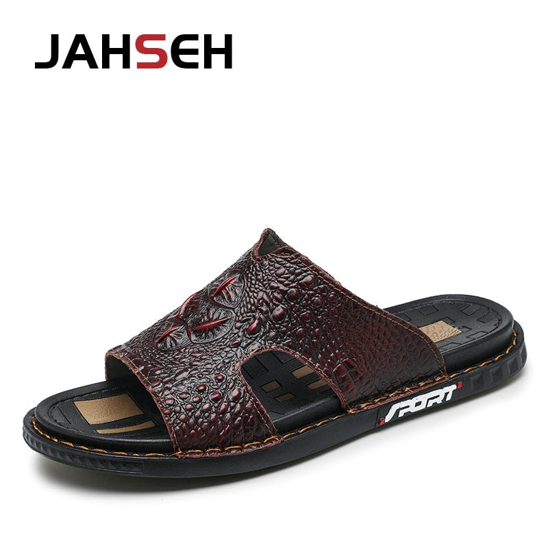 Business Slippers Crocodile Men Flip Flops Non-slip Slippers