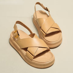 Summer Women Platform Sandals Soft Sole Cross Strap