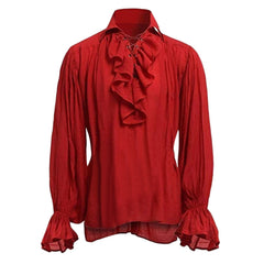 Autumn Casual Shirts Steampunk Long Sleeve Ruffled Shirt Gothic Blouse Tops