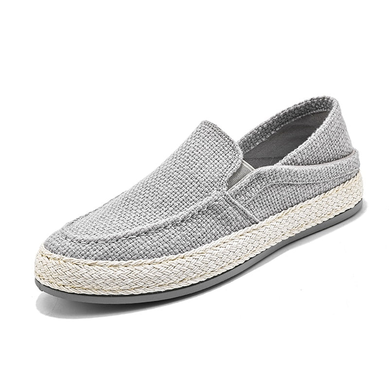 Loafers Men Breathable Casual Shoes Classic Linen Slip On Sneakers Shoes