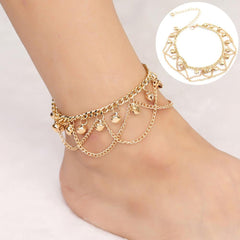 Tassel Bell Anklet Bracelets Gold Foot Chain Charm Beach Anklets