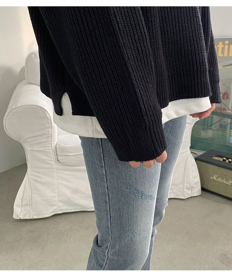 Pullover Men Loose Slim Knitted Warm Sweater Cool Boys