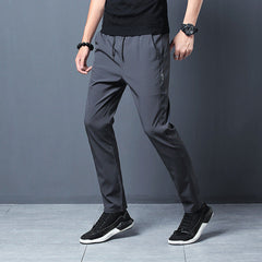 Men's Casual Pants Ice Silk Thin Sports Pants Straight Trousers Quick-drying Pants