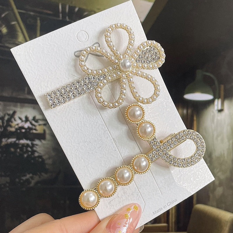 Simulated Pearl Hair Clips For Women