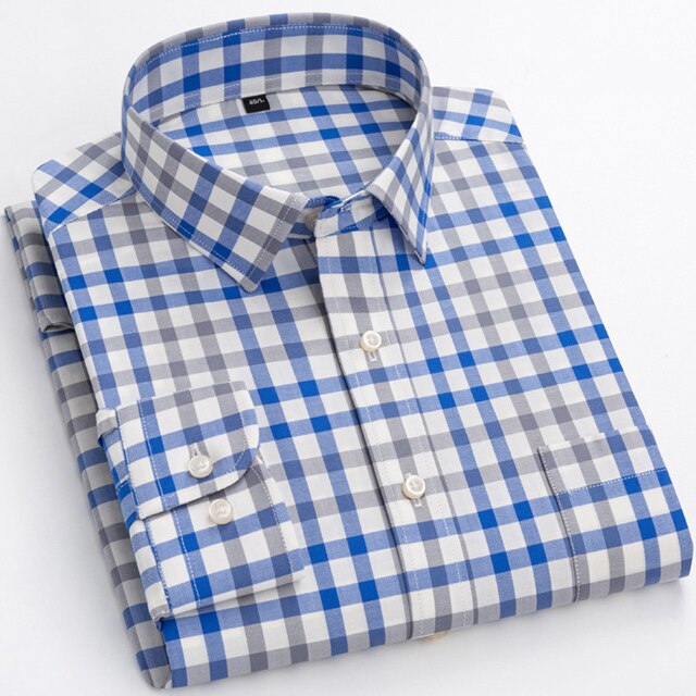 Men Standard-Fit Long-Sleeve Shirt Button-down Collar Comfortable Shirt