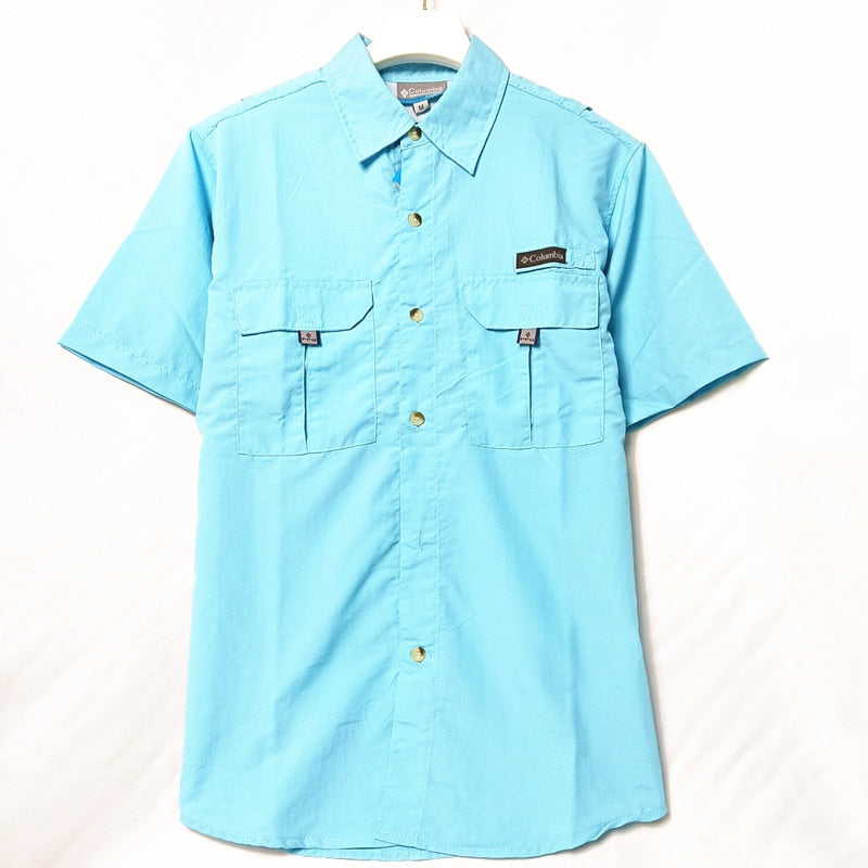 Striped Fishing Shirt Casual Shirt short Sleeve Shirts Men Loose